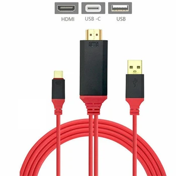

USB 3.1 Type C to HDMI 2m Cable Adapter Converter Ultra HD 1080P 4k Charging HDTV Video Cable for Samsung Galaxy S9/S10