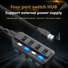 

USB 3.0 Hub 5Gbps High Speed Multi USB Splitter 3 Hab Use Power Adapter 4/7 Port Multiple Expander Hub With Switch For PC Laptop