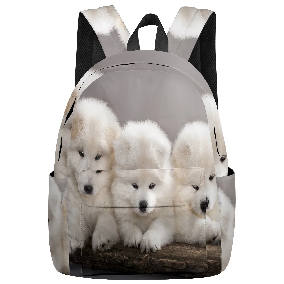 

WHEREISART White Puppy Backpacks International Airplane Travel Soft And Comfortable Notebook Backpack Laptop Backpacks School