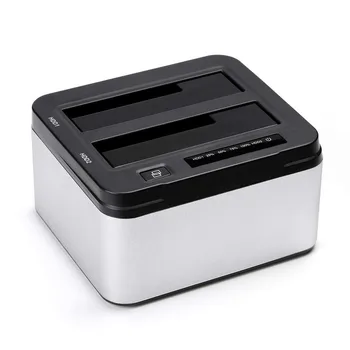 

Aluminum Dual Bay USB 3.0 to SATA External Hard Drive Docking Station with Offline Clone Function for 2.5 Inch 3.5 Inch HDD SSD