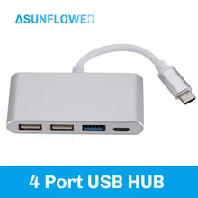 USB C концентратор адаптер для MacBook Pro 13 type C к USB 3,0 2,0 PD док-станция для MacBook Air 13 адаптер 4 порта usb-хаб type C конвертер