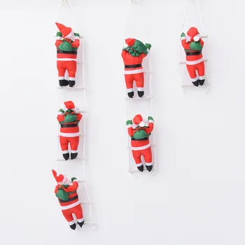 

Christmas Tree Decoration Pendant Drop Ornaments Father Christmas Santa Claus Climbing Ladder String Doll Figures Oxford Cloth
