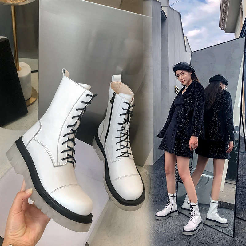 

2020 new autumn and winter bare boots Martin boots thick bottom