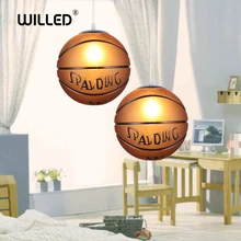 Детская комната люстра футбол НБА баскетбольная промышленность креативный черный и белый балкон коридор Украшенные подвесные лампы
