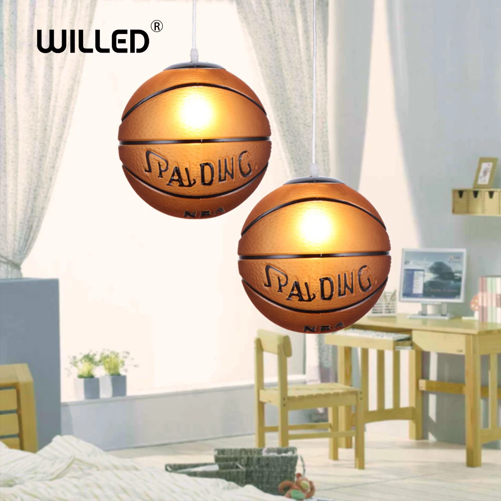 

Children's room chandelier Football NBA Basketball industry Creative Black and White balcony corridor decorated hanging lamps