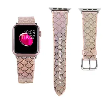 

Flash Flash Fish Scales Watch Band for Apple Watch Series 4 3 2 1 Strap for Iwatch 38mm 42mm Bracelet Smart Accessories Wrist