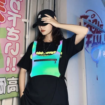 

Cool Vest for Men Women Streetwear Tactical Light Vest Accessory Rap Tide Brand Match Hip-hop Harness Cloth