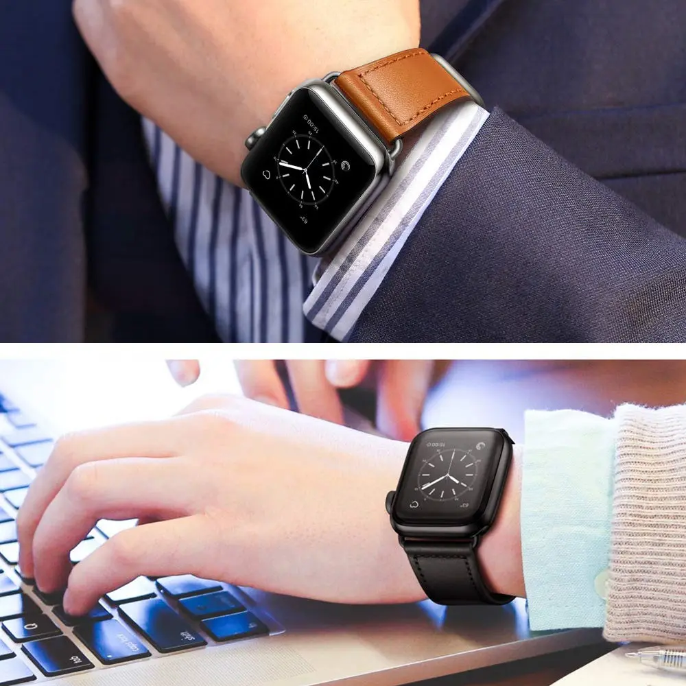 Ремешок для Apple watch, ремешок 44 мм, 40 мм, iWatch, ремешок 42 мм, 38 мм, ремешок из натуральной кожи, ремешок для часов, браслет для Apple watch, серия 5, 4, 3