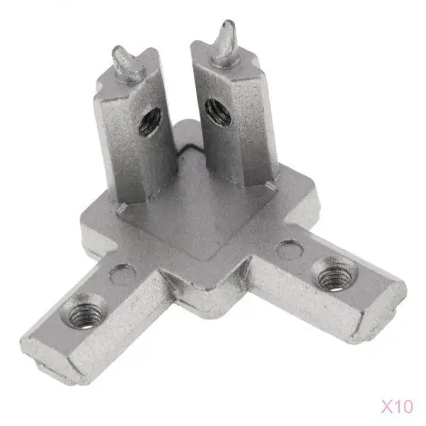 10pcs Aluminum Profile 2020 Series Extrusion 3-way Corner Joint Connector