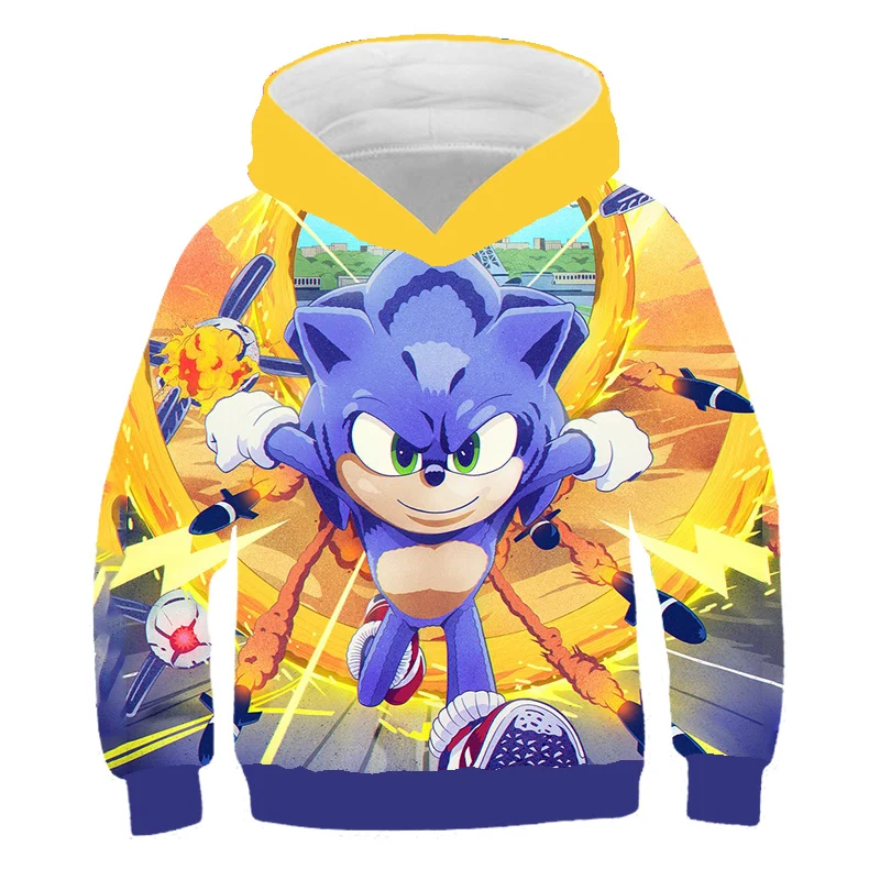 dgfgad Childrens Hoodies Sonic-The Hedg-Ehog 3D Print Unisex Pullover Hooded Sweatshirts for Boys/Girls/Teen/Kids 
