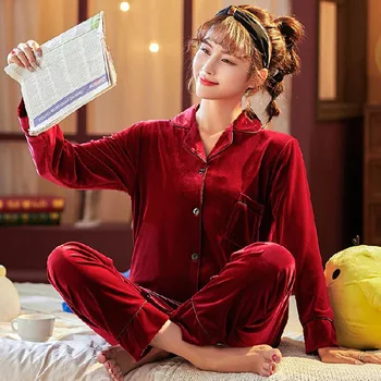 

Oversized 3XL-5XL Nightwear Women Velvet Sleep Set Pajamas Suit Autumn New Sleepwear Casual Velour Top&Shorts Warm Home Wear