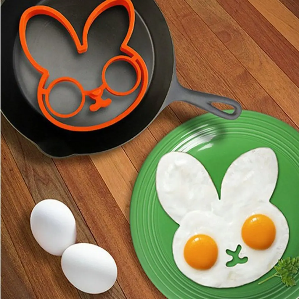 1 шт Многоцветный кролик омлет силиконовая резиновая форма для яиц милый кролик форма для яиц жареная Жарка кольцо для блинов и яиц приготовление пищи