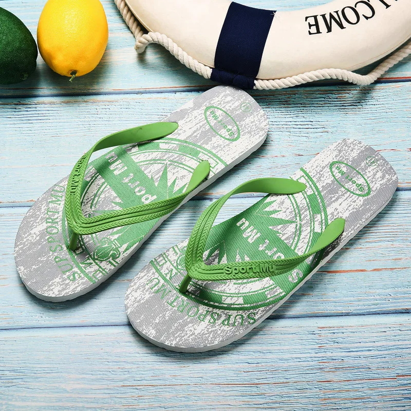 Flip-flops Men's Home Non-Slip Flat Casual Beach Shoes Stall Slipper Multi-Color House Shoes Men Home Slippers for Men