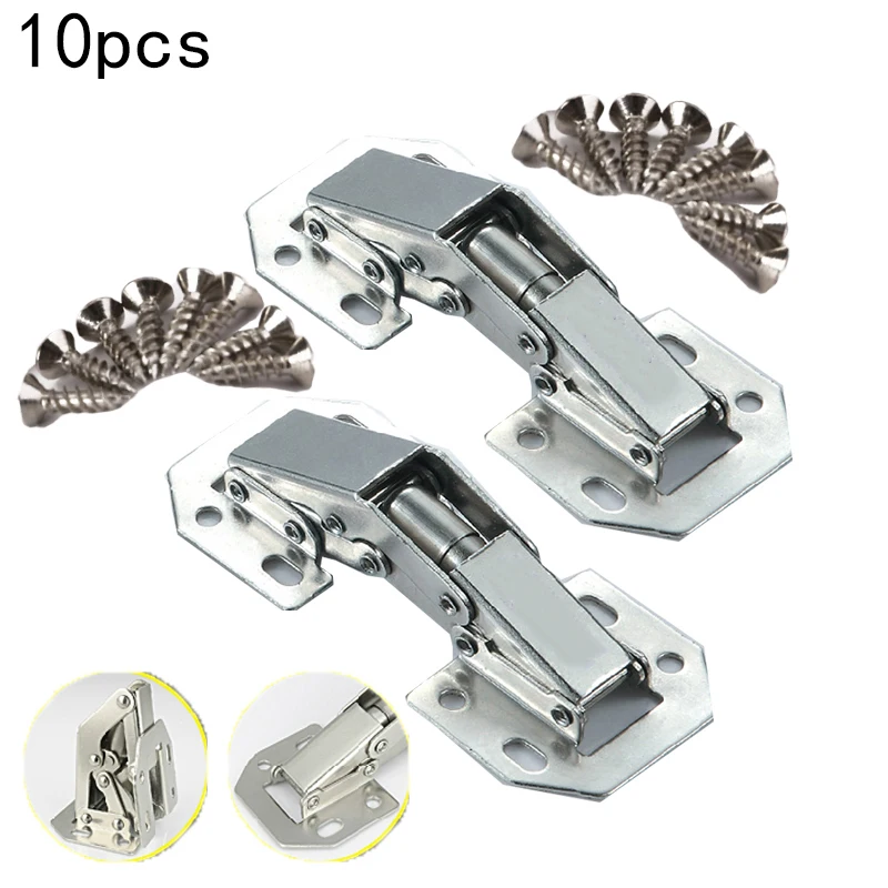 

10pcs Kitchen Closing Cabinet Cupboard Door Spring 90 Degree Soft-Close Hinges