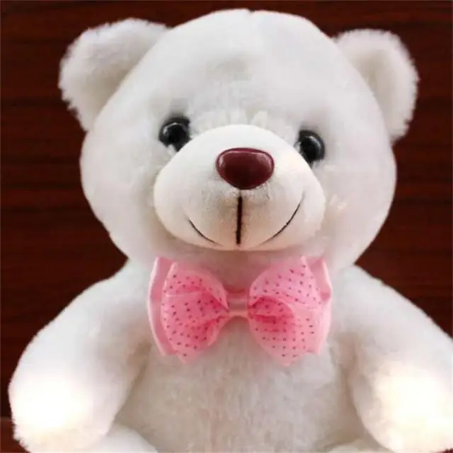 22cm Creative Plush Light Up Toys Teddy Bear Stuffed Animals Plush Toy Colorful Teddy Bear Creative Valentine Christmas Gifts 3