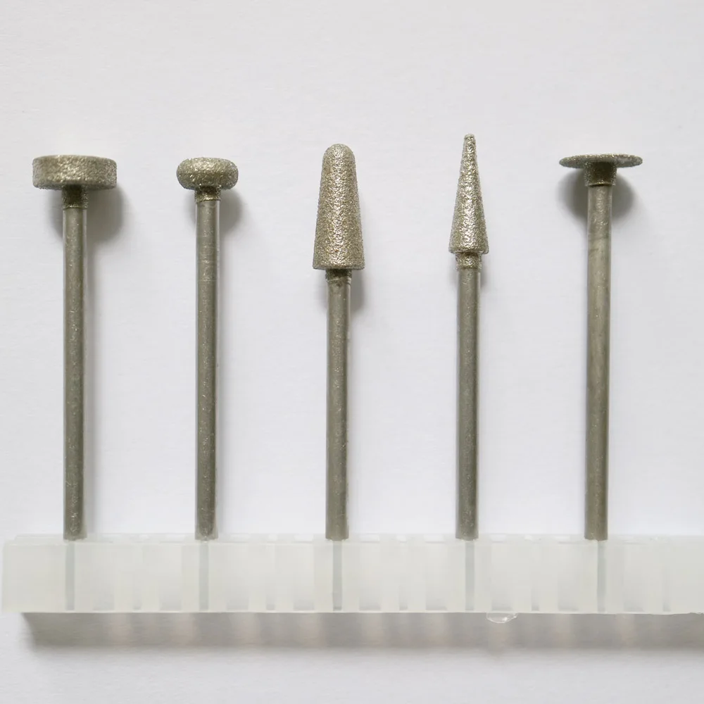 10pcs mix model dental lab 2.35mm shank HP diamond burs Diamond grinding head Denture jade Emerald polishing