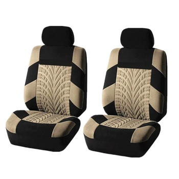 

Brand Embroidery Car Seat Covers Set Universal Fit Most Cars Covers with Tire Track Detail Styling Car Seat Protector Polyester