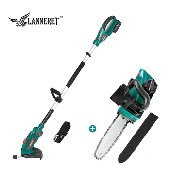 

LANNERET 20V Chainsaw Grass Trimmer 20V with Telescopic Pole Cordless Chain Saw Garden trimmer Garden Tools Set