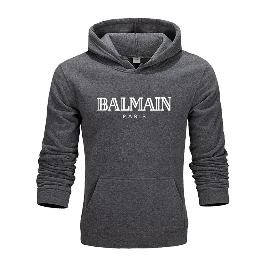 

Balmain Fleece Casual Unisex Hoodies Sweatshirt Cool Hip Pop Pullover Hip Hop Punk Mens Sportwear Coat Jogger Tracksuit Fashion