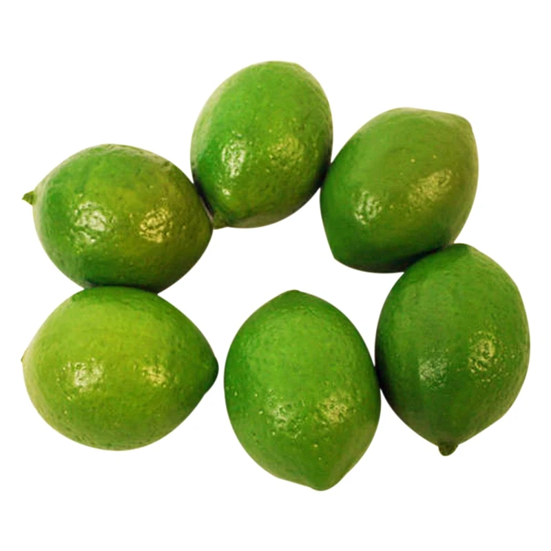 Package of 6 Artificial Half Limes for Home Decor 