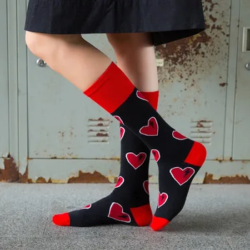 

Autumn 2020 New Heart Print Sweet Cotton Long Socks Women Fashion Kawaii Socks European Style Streetwear Harajuku Woman Socks