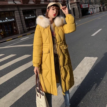 

2020 new Fashion Winter Coat Women Jackets Thick Down Parkas Big Fur Hooded Cotton Long Coats Warm Windbreaker Female Outwear
