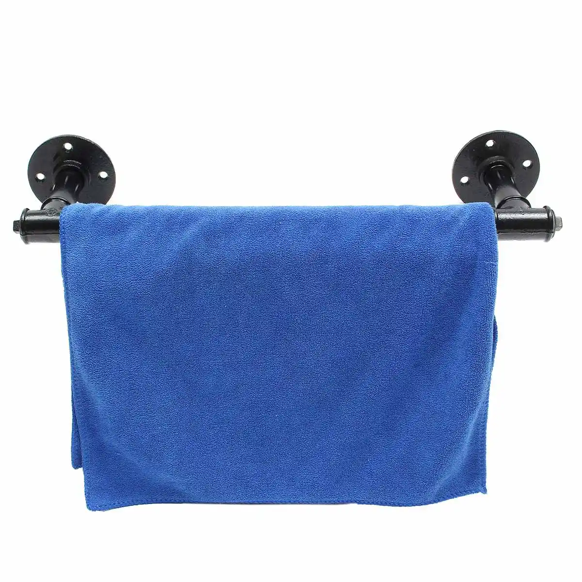 4 размера Ретро вешалка для полотенец для ванной комнаты промышленная железная труба черный железный держатель для полотенец подвесные полки с 8 шт. винтами