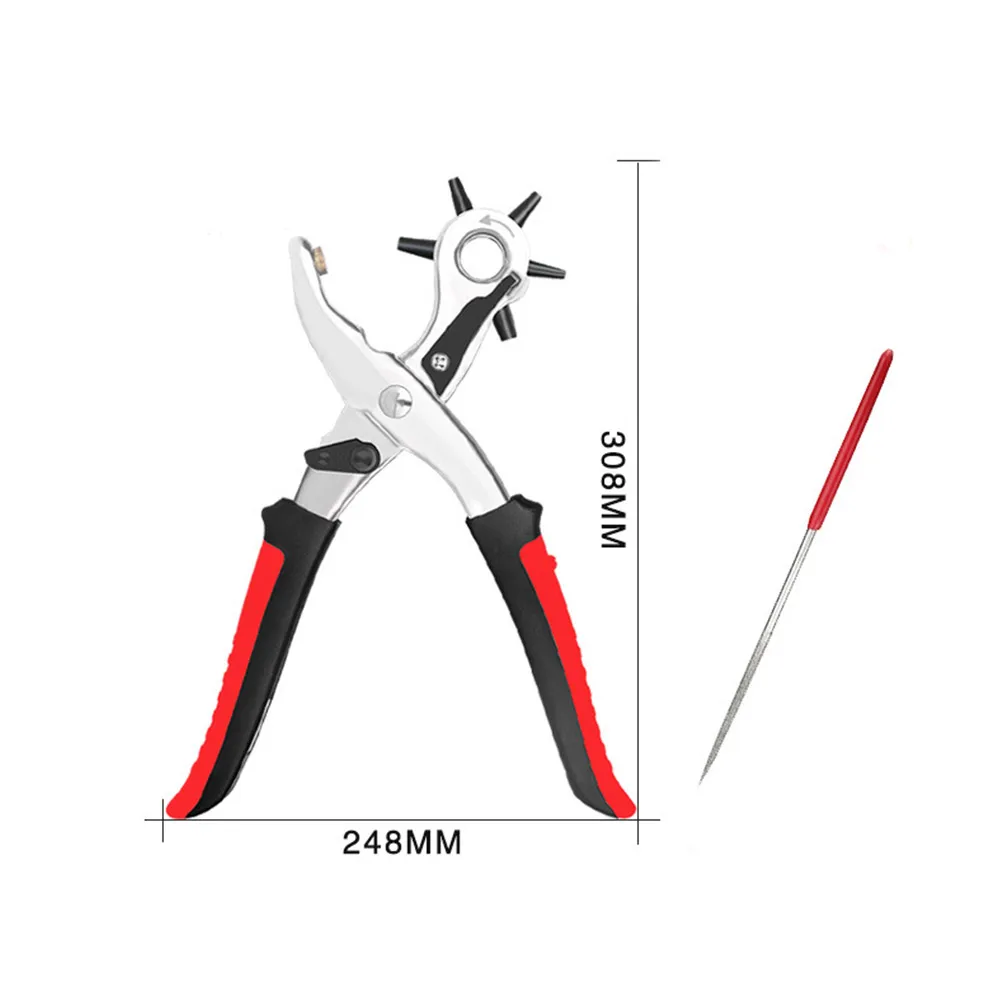 economical 6 round h Multifunction Punching Pliers Household Belt Puncher Leather Hole Punch Drilling Tool TN88 - Цвет: economical 6 round h