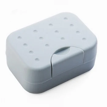 

Travel Soap Box Case Holder Container Home Outdoor Hiking Camping PP Durable Soap Dish with Spirogyra – Grey