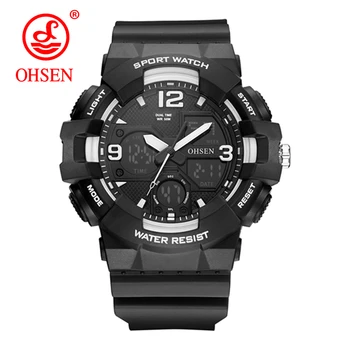 

OHSEN Fashion Men Sport Watches Waterproof Male Student Multifunctional Wristwatch Man LED Digital Quartz White Watch Girl Clock