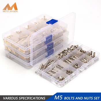 

180PCS/60PCS M5 Nickel Brass Plated Phillips Chicago Screw Binding Screws Assortment Kit DIY Accessories Replacement Kits
