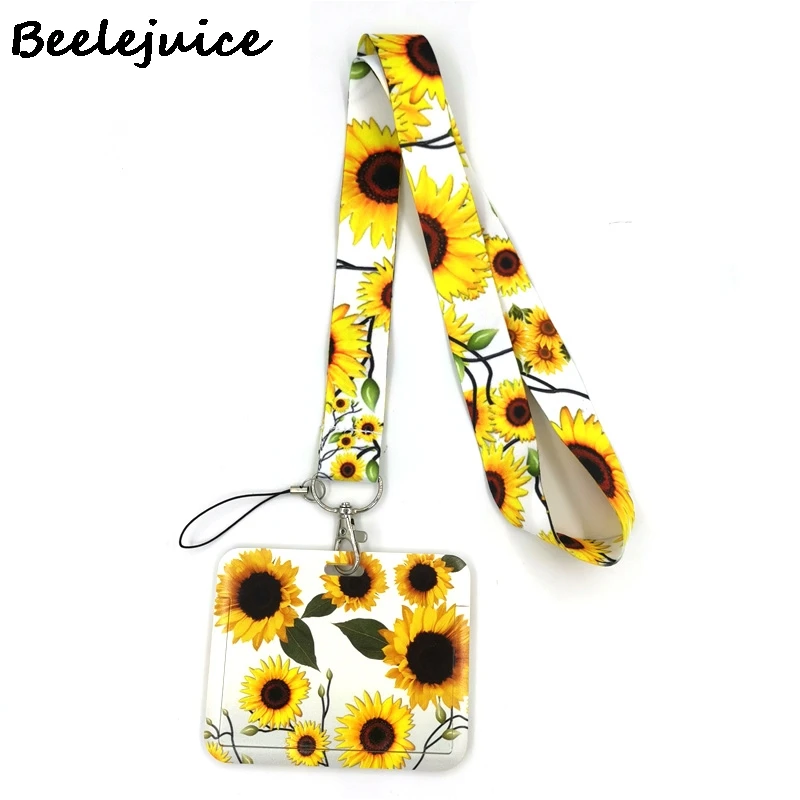 thumbnail image 1 of Sunflowers Flowers Horizontal ID Card Students Work Name card Holder Pass Gym Badge Kids Holder Jewelry Accessories Decorations, 1 of 5