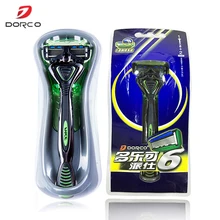 Из Кореи, Мужская Ручная Безопасная бритва Dorco Pace 6, 6-слойное лезвие для бритья бороды, Безопасные лезвия из нержавеющей стали