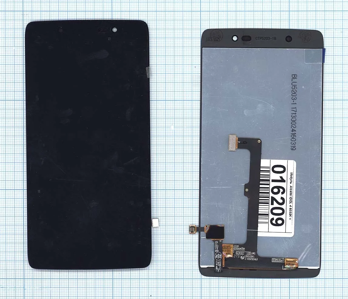 Дисплей (матрица + тачскрин) для Alcatel IDOL 4 6055K черный Диагональ 5.2 1920x1080 | Мобильные
