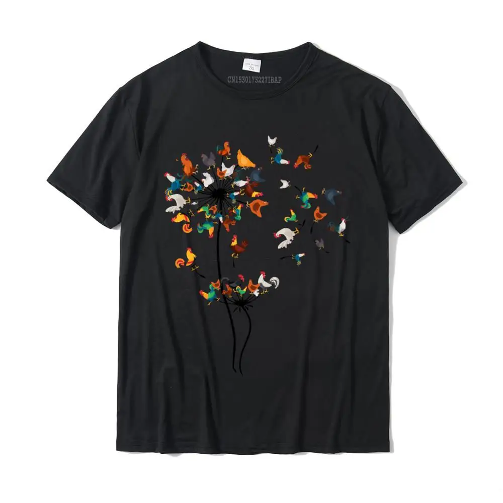 Tees Summer Tee-Shirt Summer/Autumn Company comfortable Short Sleeve 100% Cotton Crewneck Men T-Shirt comfortable Chickens Dandelion Seeds Flying Long Sleeve T-Shirt__MZ22375 black