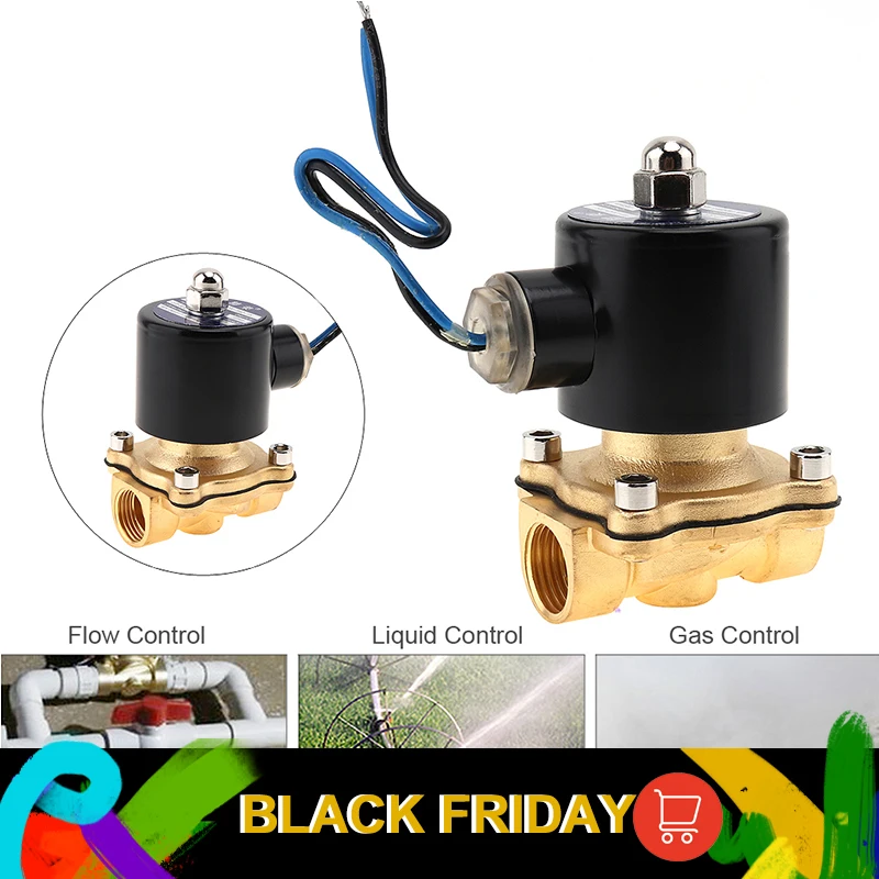 1/" DC 24V латунный Электрический электромагнитный клапан пневматический клапан для воды/масла/газа