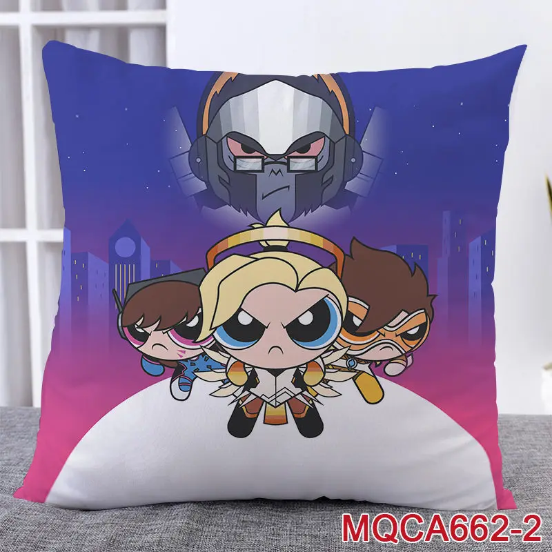 45X45 см аниме игра Overwatch наволочка OW dva Mercy Mei Hanzo Genji Reaper Dakimakura Чехол 3D двухсторонний принт наволочка - Цвет: 12