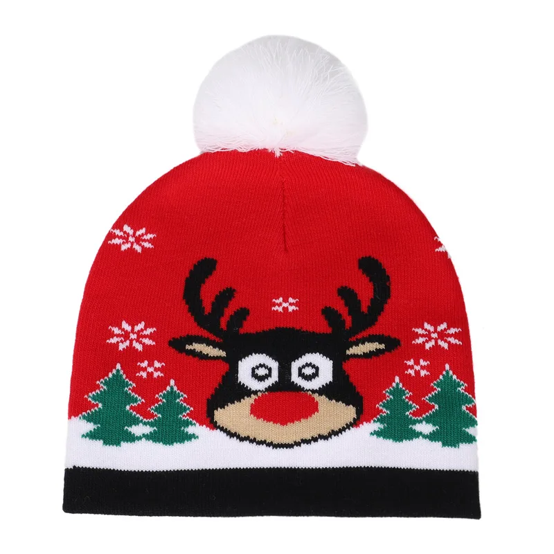 

Hat Scarf Suit Neck Girls Knitteed Baby-Hat Beans Double-Pompom Cartoon Hat Kids Caps Girl Hat Bonnet Baby-Cap Deer