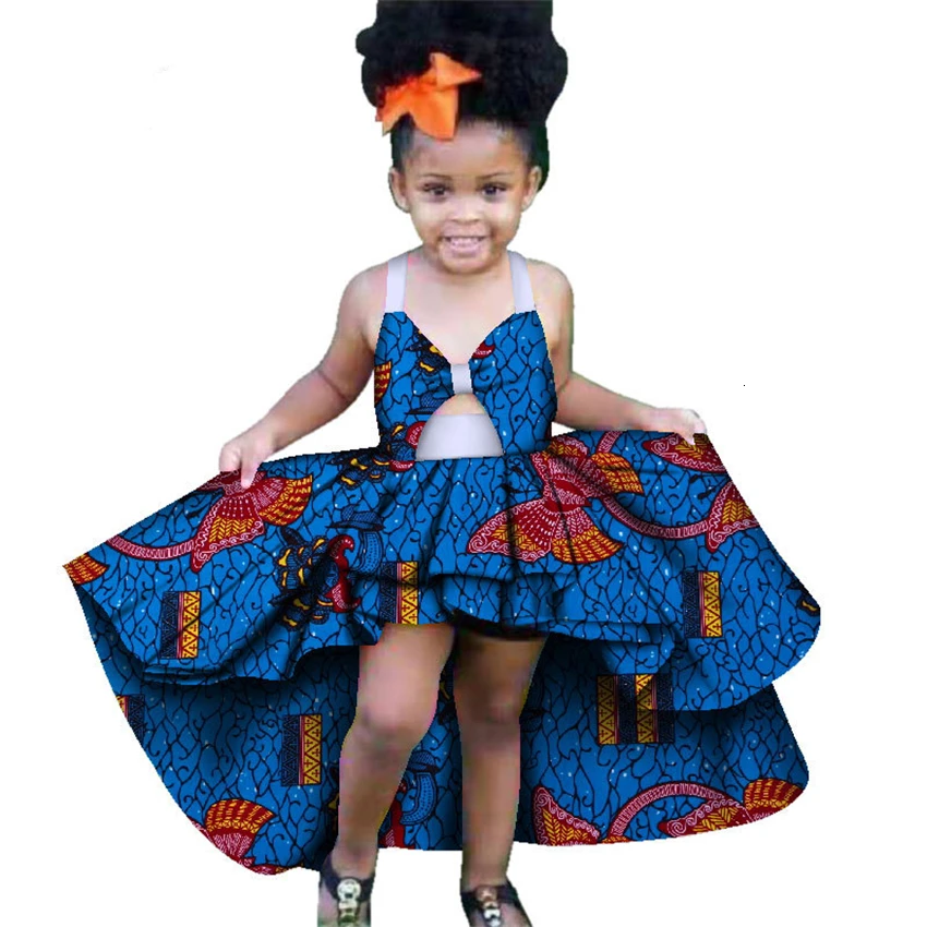 

African Summer 2019 News Traditional Dashiki Print Dress for Girl Kids Costume Ethnic Bow-knot Infant African Dresses for Women