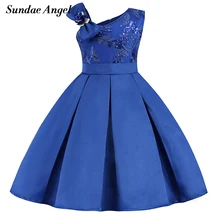 Пломбир ангел платье принцессы для девочек халат без рукавов Твердые аппликации сзади большой бант сетки Enfant поезд бальное платье платья костюм