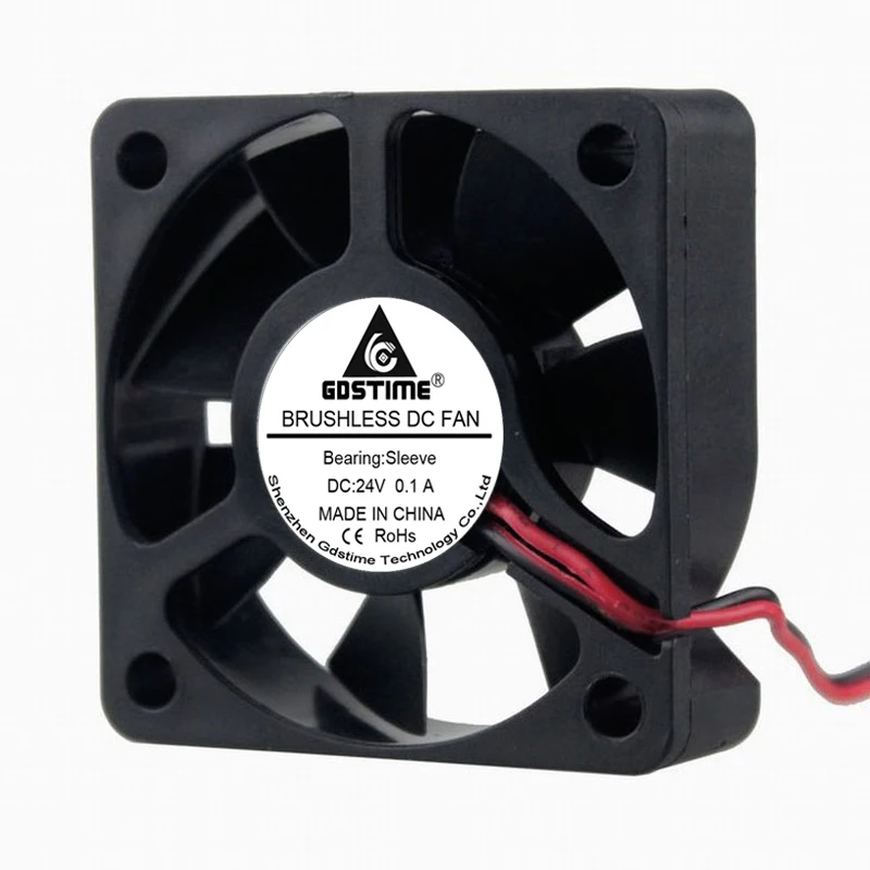 2шт Gdstime кулер вентилятор DC 24V 2Pin 5 см 50 мм x 15 5015 компьютер бесщеточный промышленный
