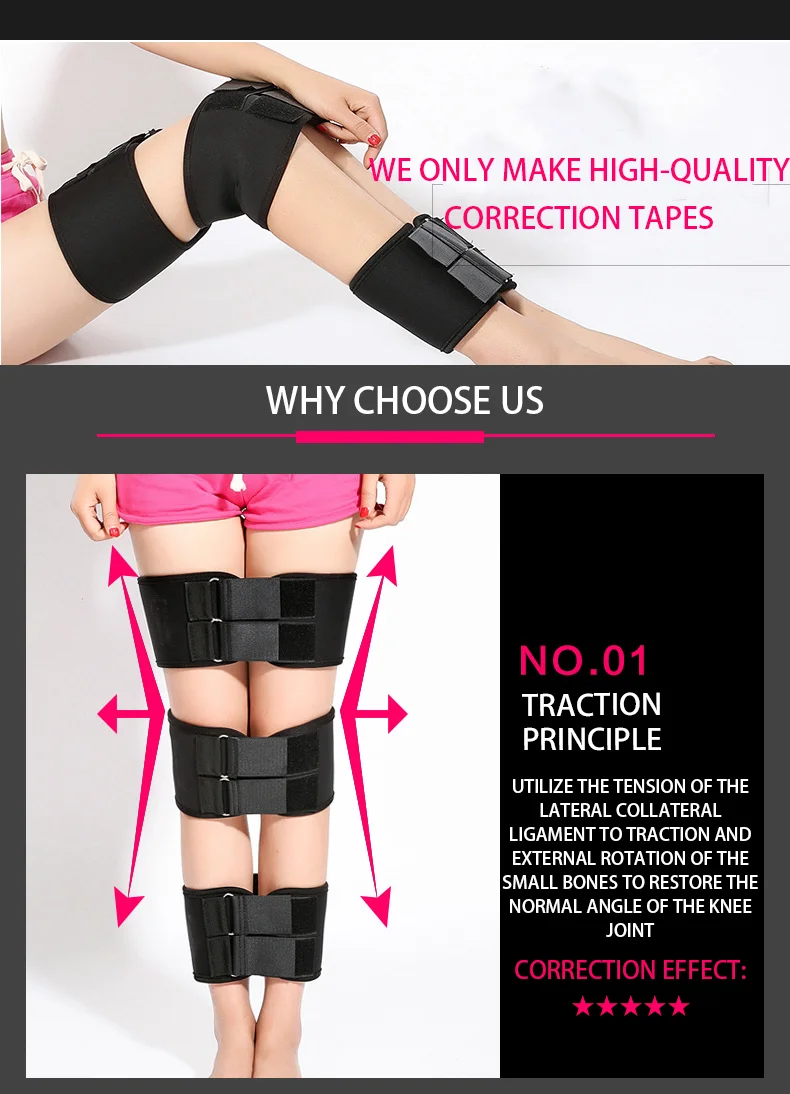 Appareil abdo,Ceinture de Correction de la Posture des jambes OX, bande correctrice de la