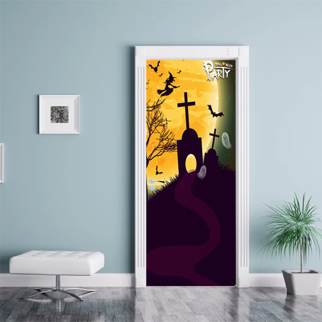 Halloween Household Room Personality Creativity Pumpkin Witch Room Decoration Stickers Mural Decoracion Habitacion