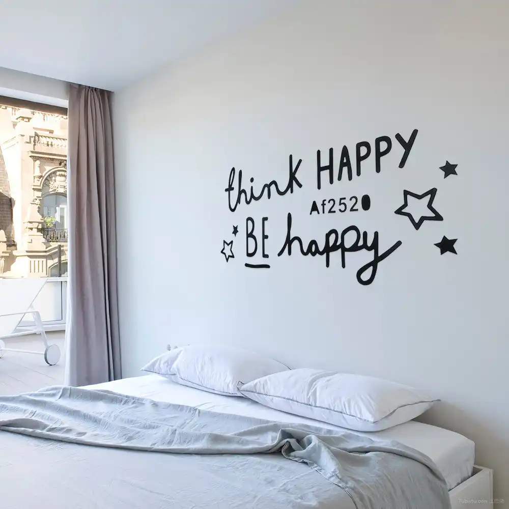 Think Happy Be Happy Cita Pared Pegatina Hogar Decoracion Sala De
