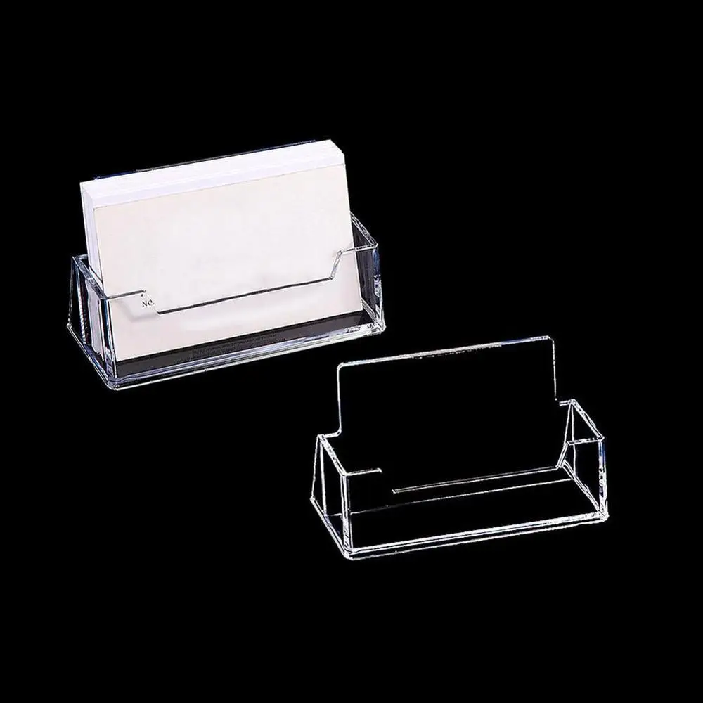 Caja de estante de escritorio transparente, soporte de exhibición de plástico acrílico, tarjetero de negocios, 1 unidad