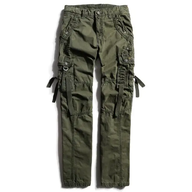 Army green Мужские Брюки камуфляжные рабочие брюки военные Большие размеры спортивные брюки мужские s мешковатые брюки для отдыха мужские брюки большого размера - Цвет: Army green