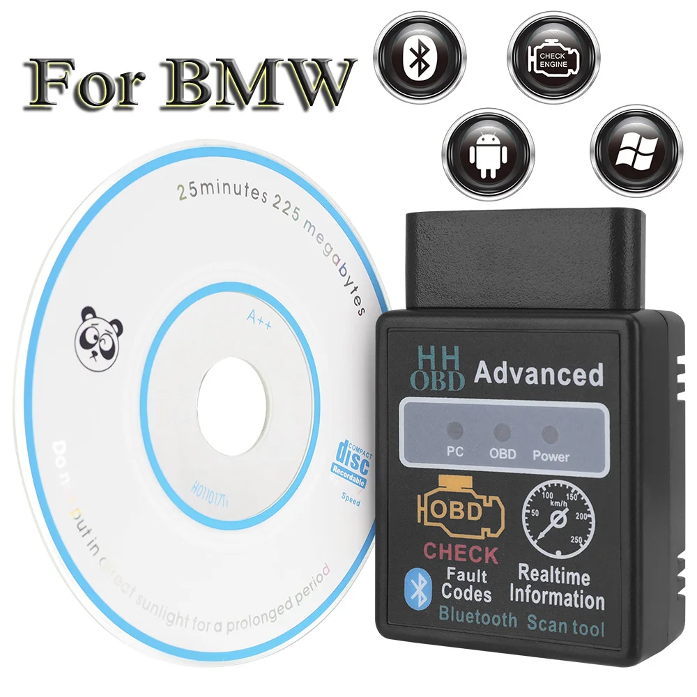 BMW용 자동차 스캐너, 블루투스 안드로이드 진단 도구, V2.1 OBD2, E81 E46 F30 F36 E61 F10 G30 ...