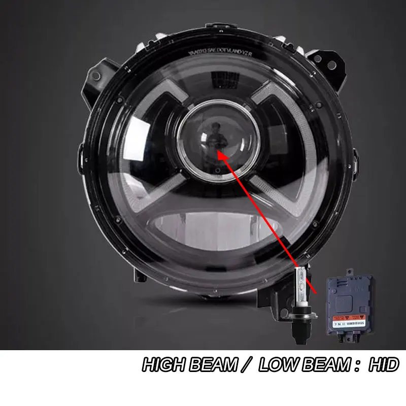 HID Автомобильный Стильный чехол на голову для Jeep Wrangler, фара,, фары Wrangler, светодиодный фонарь, DRL, двойной луч, би-ксенон, HID - Цвет: HID