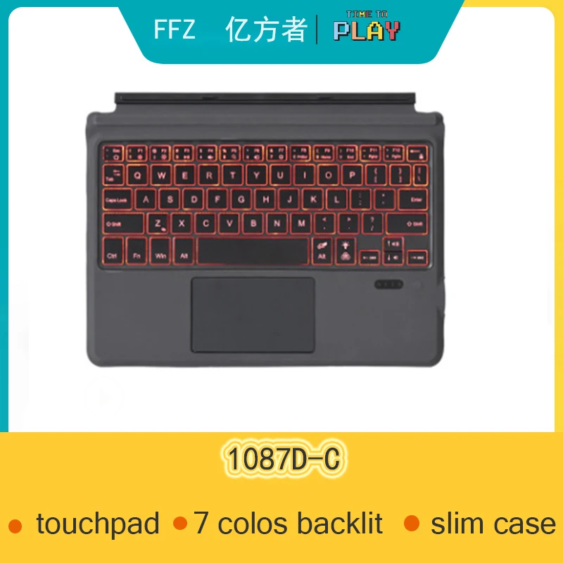

Bluetooth Wireless Keybaord For Microsoft Surface go1/ 2, Slim 7 Color Backlit Bluetooth Case with Trackpad and 480mah battery