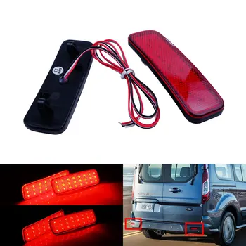 

ANGRONG 2x Rear Bumper Reflector Red Lens Tail Stop Brake Turn Signal Light For Ford Transit